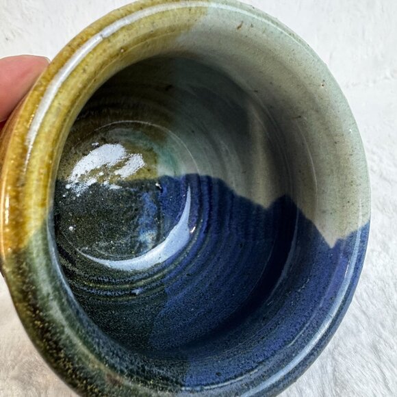 Artisan Handcrafted Pottery Stoneware Multicolor Artist Studio Vase 87' Signed - Picture 4 of 8